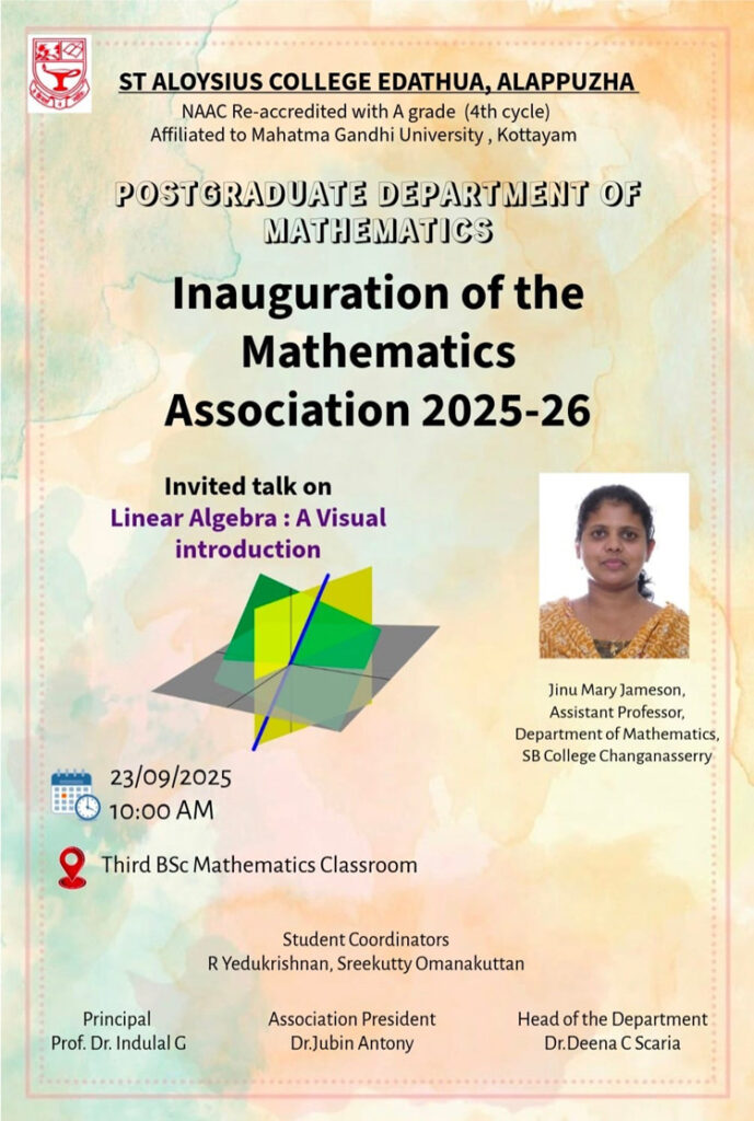 Inauguration of the Mathematics Association 2025-26 - St. Aloysius ...